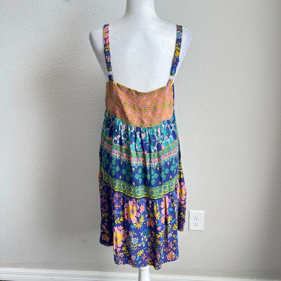 Natural Life Patricia Boho Mini Sun Dress Women's L Relaxed Floral Colorful - Picture 5 of 8